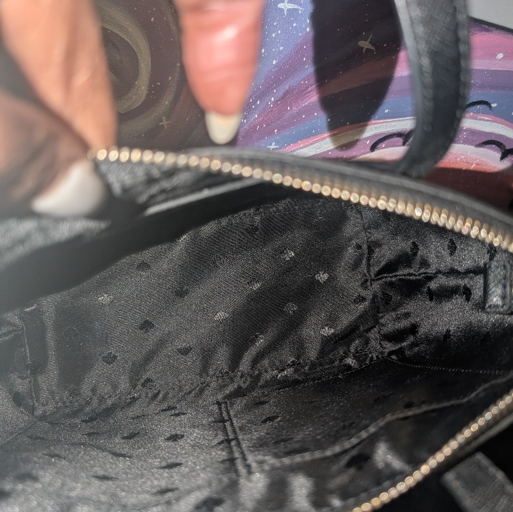 Kate Spade Small Black Glitter Tote with Heart Chain - Picture 4 of 4